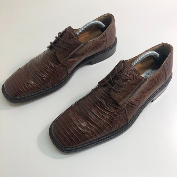 Paolo de Marco Handmade in Spain Genuine Lizard Brown Leather Bluchers 11.5 - Picture 4 of 12